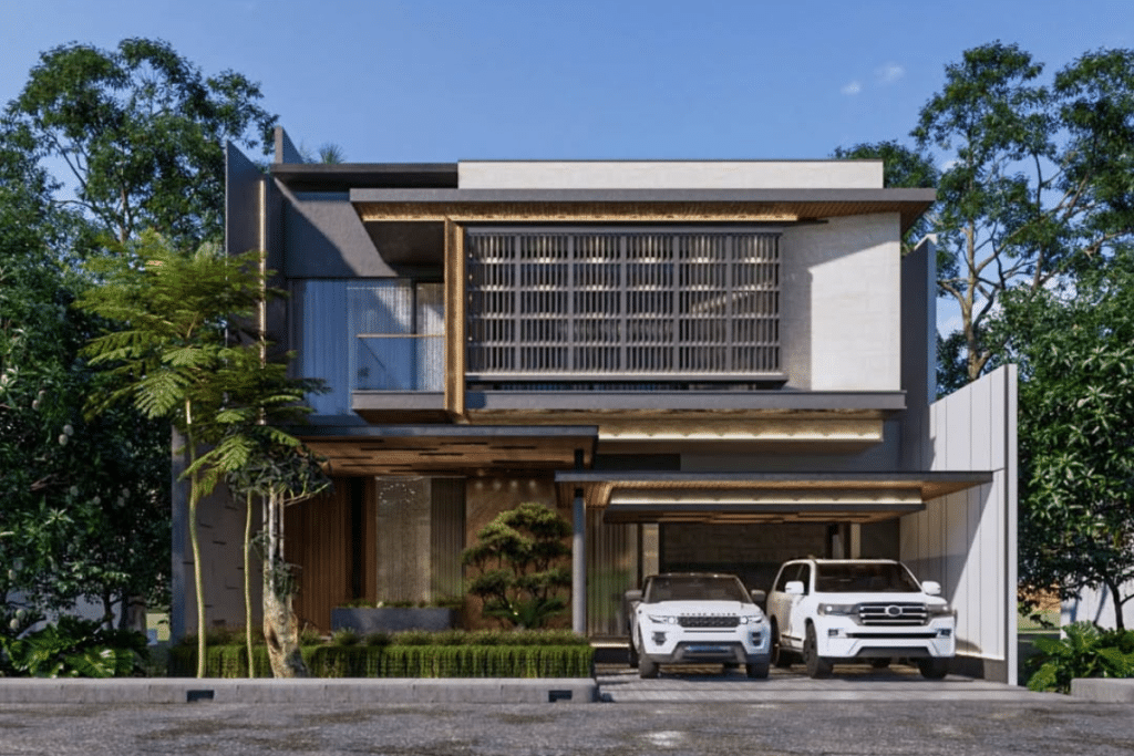 Rumah tropis 2 lantai
