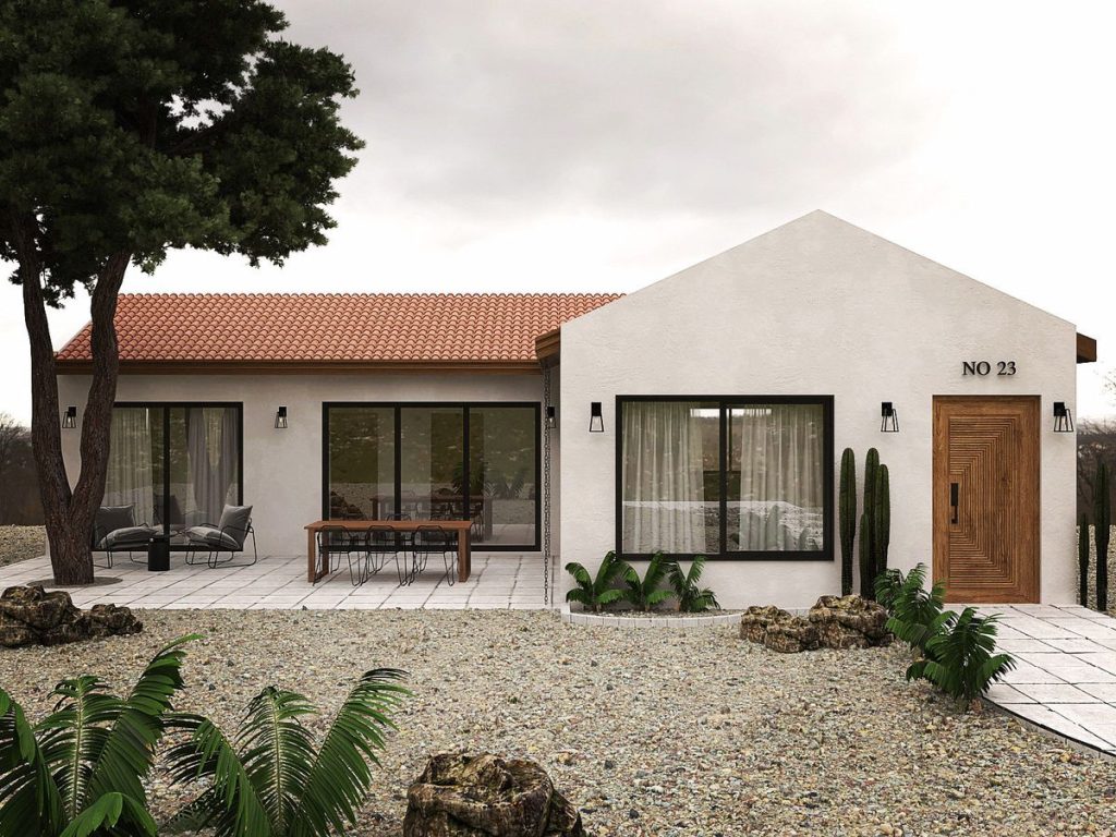 fasad Mediterania minimalis