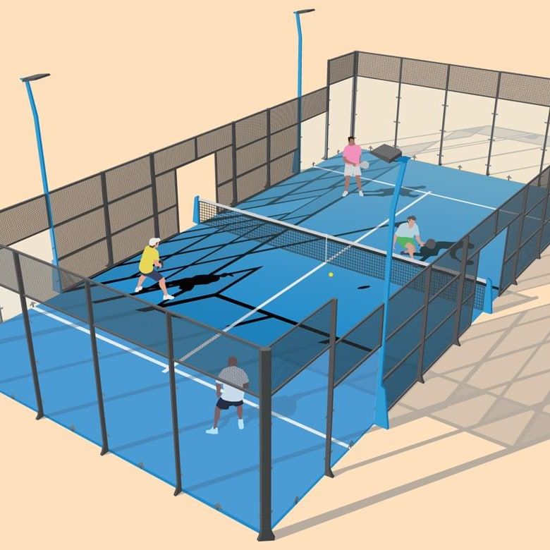 ukuran lapangan padel