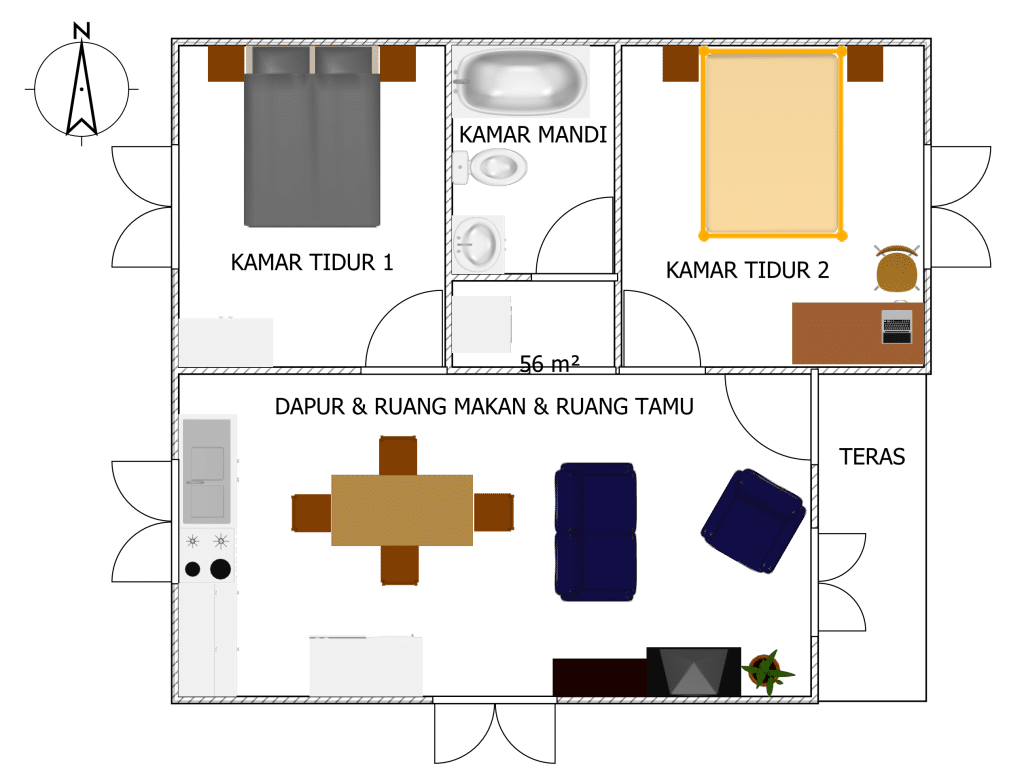 contoh denah rumah minimalis