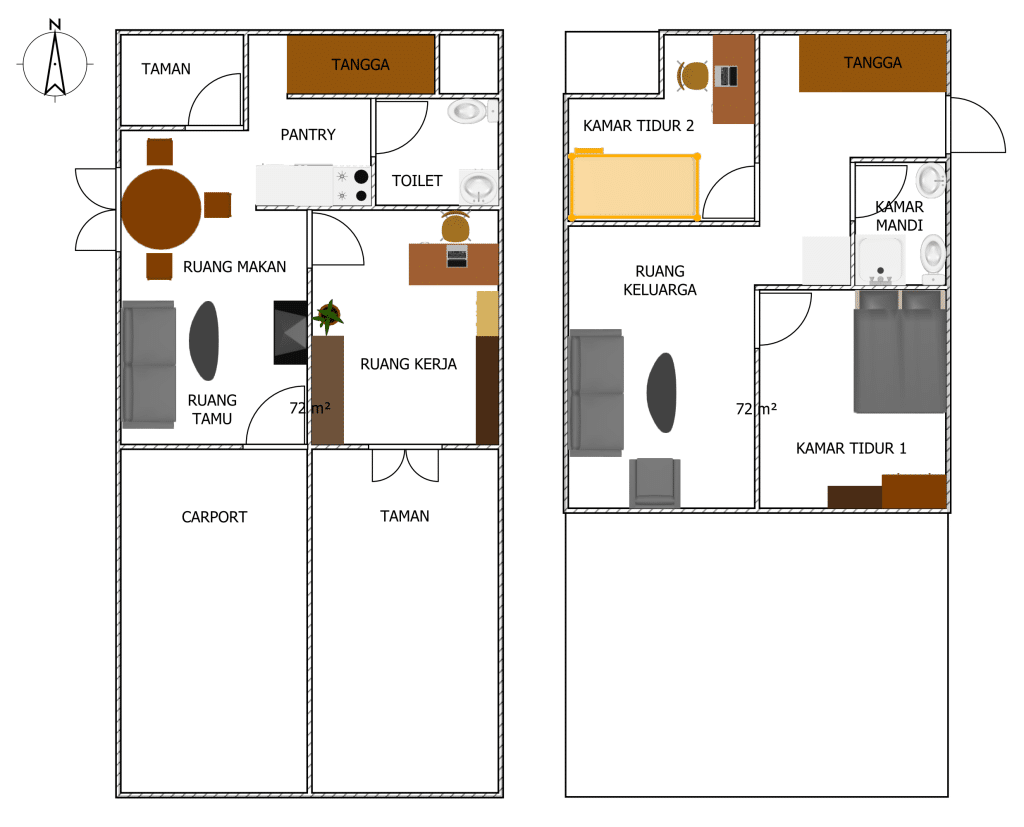 contoh desain denah rumah