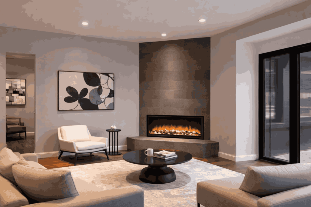 ruang keluarga mewah dan elegan