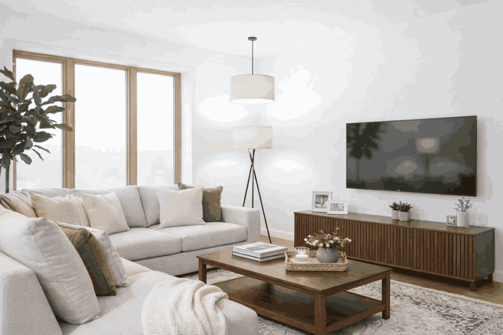 ruang tamu cozy minimalis