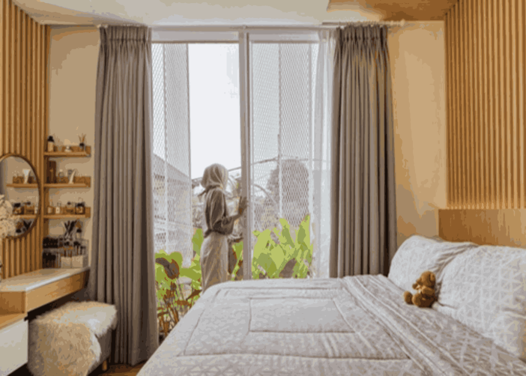 kamar tidur gaya Japandi