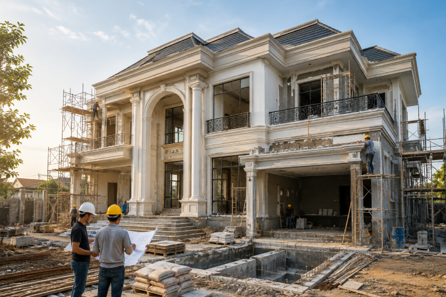 Durasi pembangunan rumah mewah