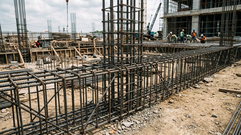 Besi beton sebagai tulangan struktur rumah