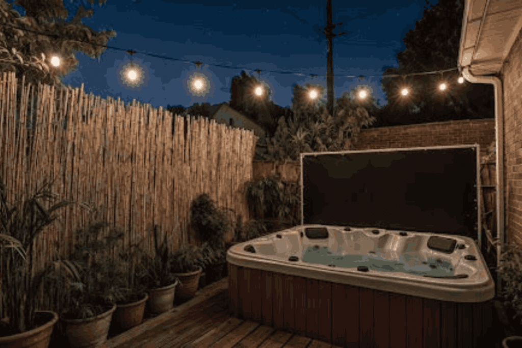 Jacuzzi di halaman belakang rumah